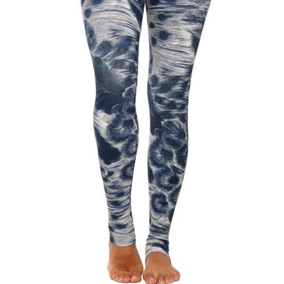 Liquido Patterned Legging Silver Feathers - Picture 2 of 4